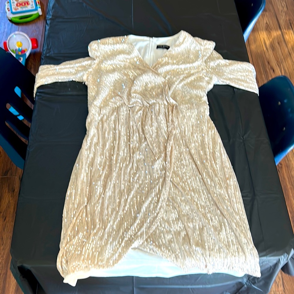 Long sleeve sequin, dress, light, baby, pink color